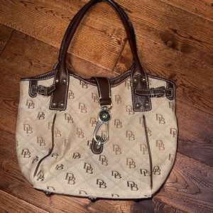 Woman DOONEY & BOURKE Brown Logo Top Handle Shoulder Bag Purse Made In USA